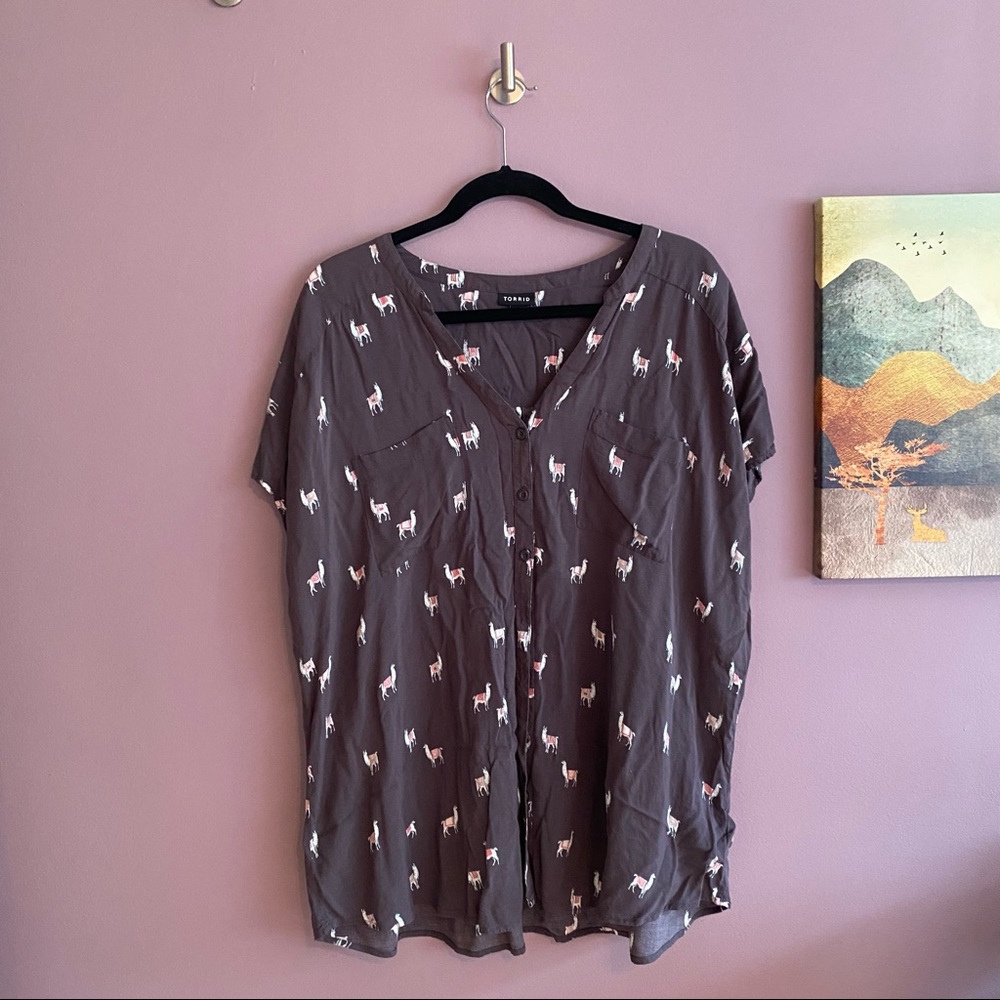 Torrid Llama Challis Blouse